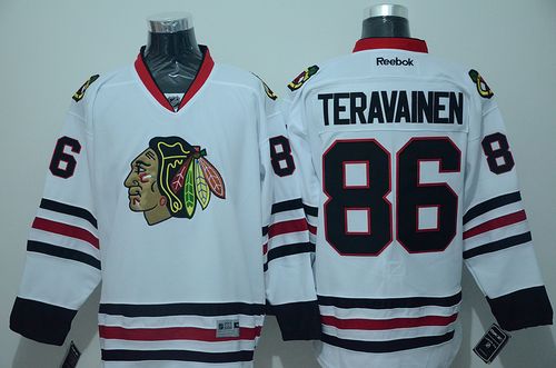 Blackhawks #86 Teuvo Teravainen White Stitched NHL Jersey - Click Image to Close
